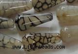 CAG254 15.5 inches 13*26mm teardrop dragon veins agate beads