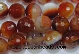 CAG2704 15.5 inches 12mm faceted round red line agate beads