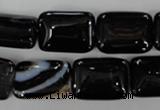 CAG2955 15.5 inches 13*18mm rectangle black line agate beads