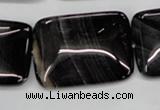 CAG2958 15.5 inches 22*30mm rectangle black line agate beads