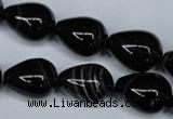 CAG2964 15.5 inches 13*18mm teardrop black line agate beads