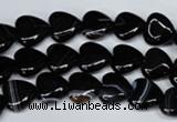 CAG3050 15.5 inches 10*10mm heart black line agate beads