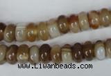 CAG3120 15.5 inches 6*10mm rondelle brown line agate beads