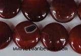 CAG3189 15.5 inches 18mm flat round red line agate beads