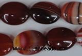 CAG3195 15.5 inches 15*20mm oval red line agate beads