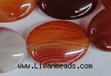 CAG3197 15.5 inches 22*30mm oval red line agate beads