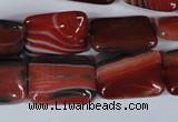 CAG3263 15.5 inches 13*18mm rectangle red line agate beads