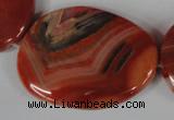 CAG3270 15.5 inches 28*40mm freeform red line agate beads