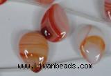 CAG3287 Top-drilled 15*20mm flat teardrop red line agate beads