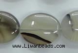 CAG3326 15.5 inches 20*30mm oval natural grey agate beads