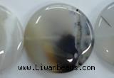 CAG3339 15.5 inches 40mm flat round natural grey agate beads