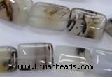 CAG3343 15.5 inches 13*18mm rectangle natural grey agate beads