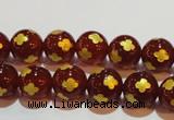 CAG3394 15.5 inches 8mm carved round red agate beads wholesale