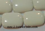 CAG3441 15.5 inches 18*25mm rectangle white agate gemstone beads