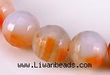 CAG346 16mm faceted round agate gemstone bead Wholesale