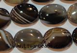 CAG3495 15.5 inches 15*20mm oval brown line agate beads