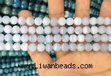 CAG3582 15.5 inches 6mm round matte blue lace agate beads