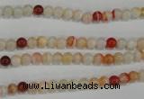 CAG3585 15.5 inches 4mm round red line agate beads wholesale