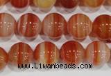 CAG3591 15.5 inches 16mm round red line agate beads wholesale