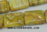 CAG3624 15.5 inches 18*25mm rectangle yellow crazy lace agate beads