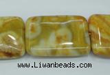 CAG3625 15.5 inches 22*30mm rectangle yellow crazy lace agate beads