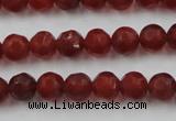 CAG3661 15.5 inches 8mm carved round matte red agate beads