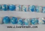 CAG3872 15.5 inches 8mm faceted round fire crackle agate beads