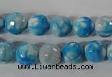 CAG3873 15.5 inches 10mm faceted round fire crackle agate beads