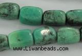 CAG3926 15.5 inches 12*16mm nuggets green grass agate beads