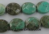 CAG3931 15.5 inches 10*12mm faceted oval green grass agate beads