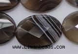 CAG3976 15.5 inches 22*30mm faceted oval grey botswana agate beads