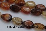 CAG4078 15.5 inches 6*8mm flat teardrop dragon veins agate beads