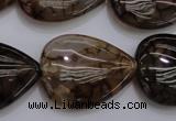 CAG4084 15.5 inches 22*30mm flat teardrop dragon veins agate beads