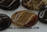 CAG4109 15.5 inches 20*30mm twisted oval dragon veins agate beads