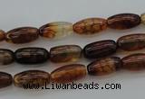 CAG4126 15.5 inches 6*12mm rice dragon veins agate beads