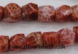 CAG4176 15.5 inches 10*11mm faceted nuggets natural fire agate beads