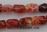 CAG4177 15.5 inches 10*14mm faceted nuggets natural fire agate beads