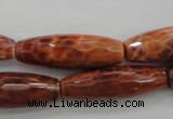 CAG4197 15.5 inches 10*30mm faceted rice natural fire agate beads