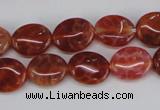 CAG4210 15.5 inches 8*10mm oval natural fire agate beads