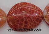 CAG4233 15.5 inches 28*40mm - 33*45mm freeform natural fire agate beads