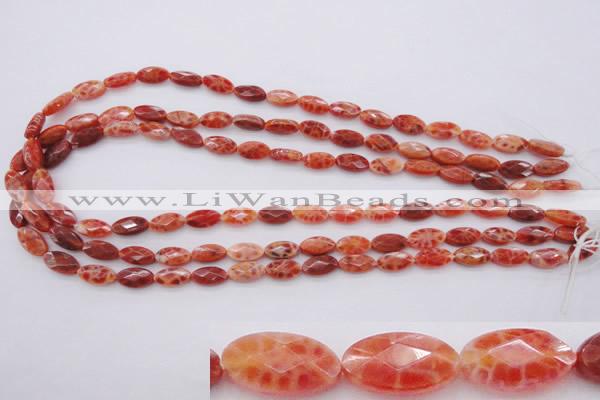 CAG4268 15.5 inches 6*12mm faceted marquise natural fire agate beads