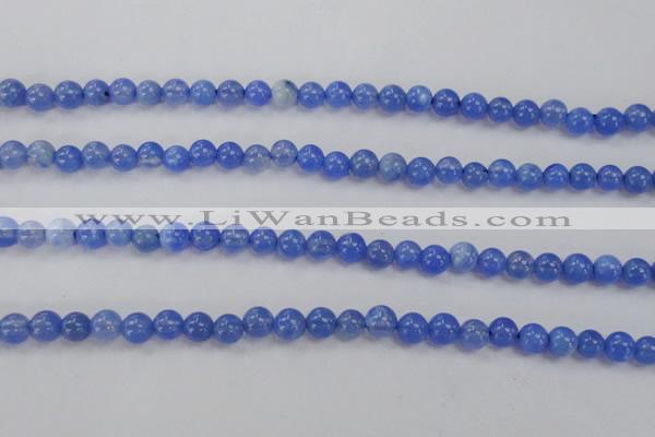 CAG4300 15.5 inches 4mm round dyed blue fire agate beads