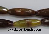 CAG4335 15.5 inches 10*30mm faceted rice botswana agate gemstone beads