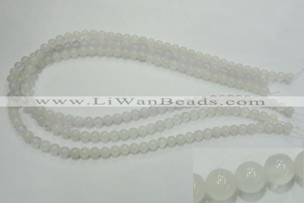 CAG4341 15.5 inches 6mm round white agate beads wholesale