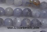 CAG4361 15.5 inches 6mm faceted round blue lace agate beads