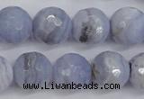 CAG4363 15.5 inches 10mm faceted round blue lace agate beads