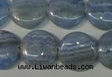 CAG4382 15.5 inches 20mm flat round dyed blue lace agate beads