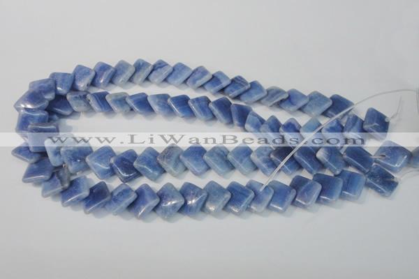 CAG4397 15.5 inches 14*14mm diamond dyed blue lace agate beads