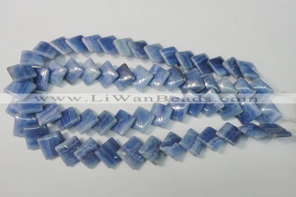 CAG4398 15.5 inches 18*18mm diamond dyed blue lace agate beads