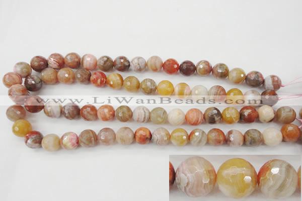 CAG4474 15.5 inches 12mm faceted round pink botswana agate beads